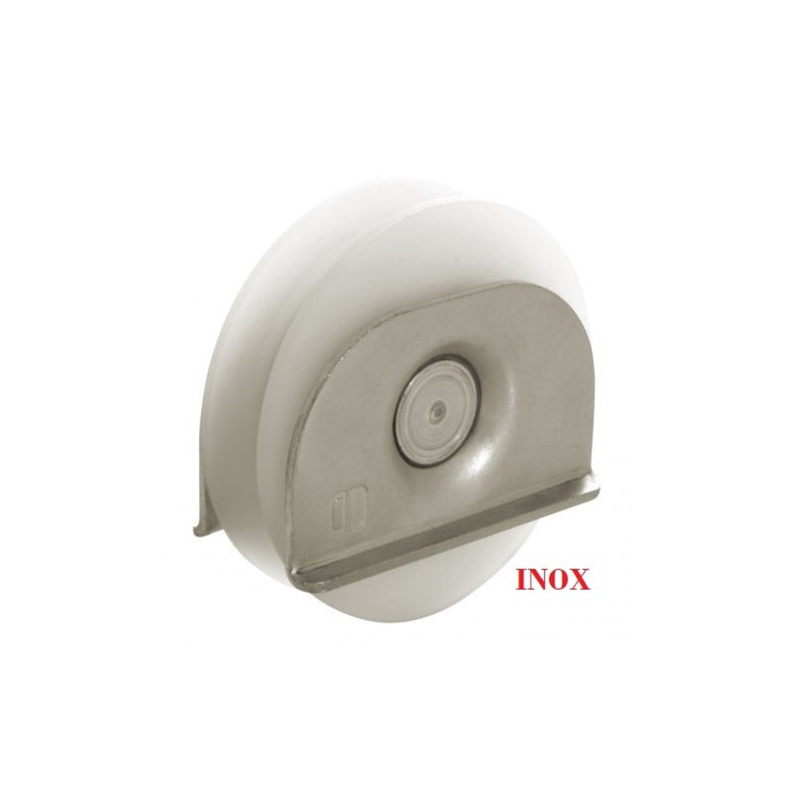 Roda Portão Nylon C/ Suporte Soldar V Inox 1