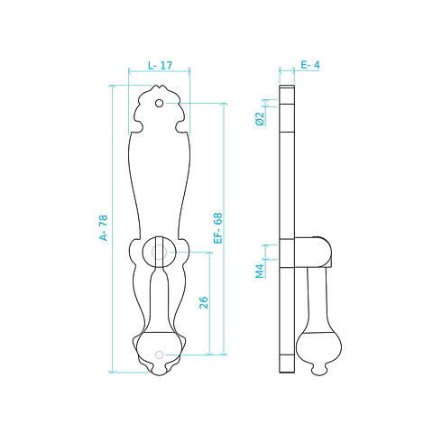 Puxador Rústico Zamak