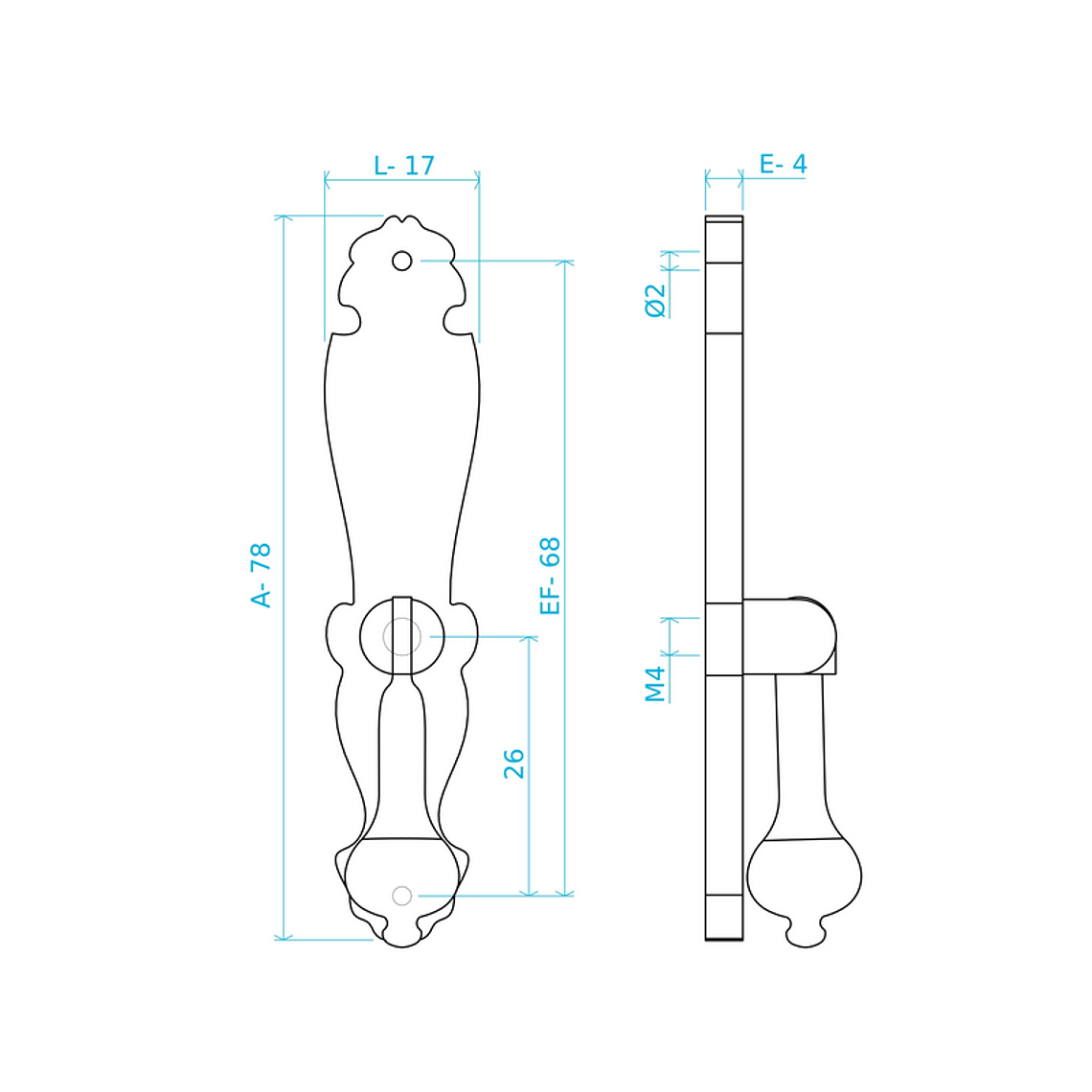 Puxador Rústico Zamak 2