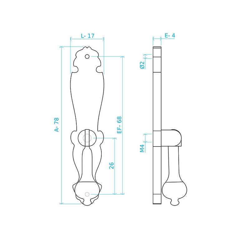Puxador Rústico Zamak 2