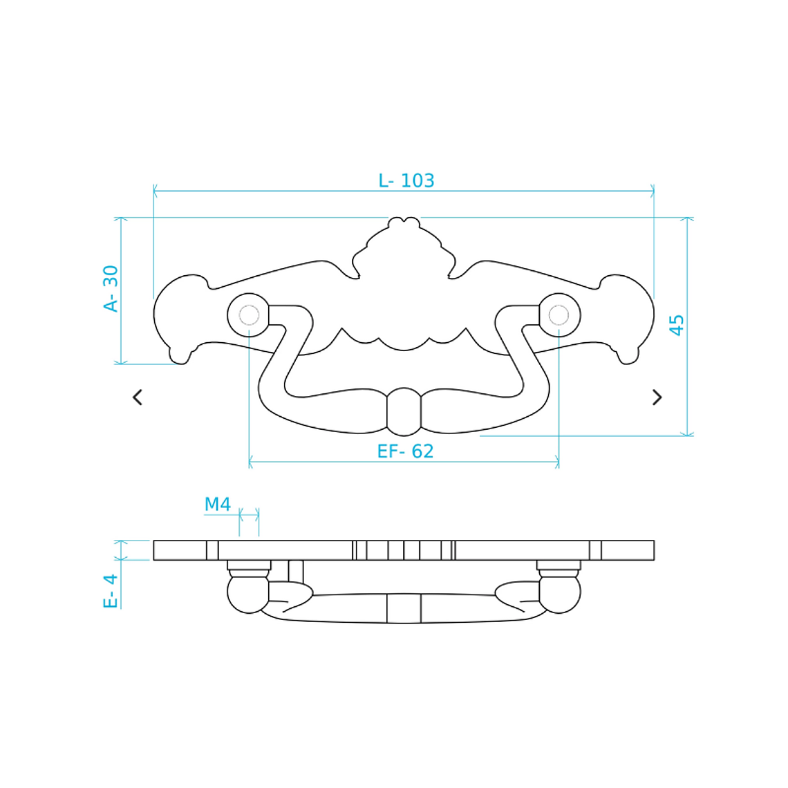 Asa Rústica Zamak 3