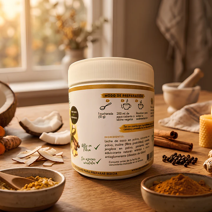 Leche Dorada Golden Milk | Con Cúrcuma e Inulina | Alys Natural 2