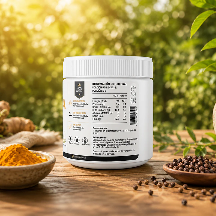 Cúrcuma Activada en Polvo 200 g | Cúrcuma con Pimienta Negra | 2