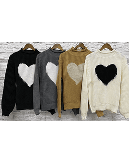 Sweater corazon gris