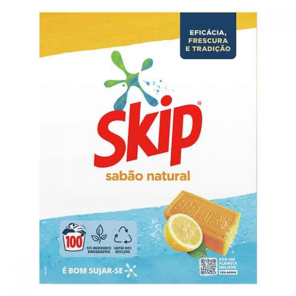 DETERGENTE PÓ SKIP SABÃO NATURAL 100D