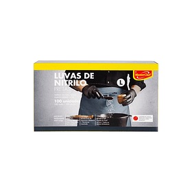 LUVAS DESCART NITRILO PRETAS MCHEF L 100