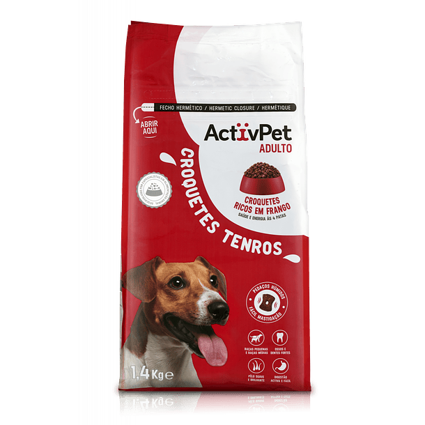 CÃO SECA ACTIVPET CROQUETES TENROS 1,4KG