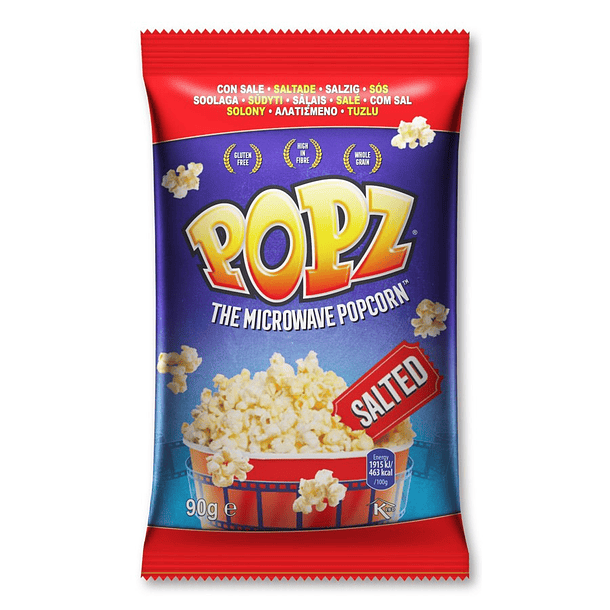 PIPOCAS MICROONDAS POPZ SALGADAS 90G