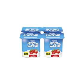 LONGA VIDA IOGURTE DE AROMA MORANGO 4X120GR