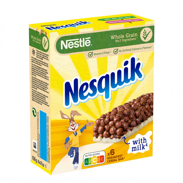 Barras de Cereais Nestlé Nesquik com Leite 6 X 25 G