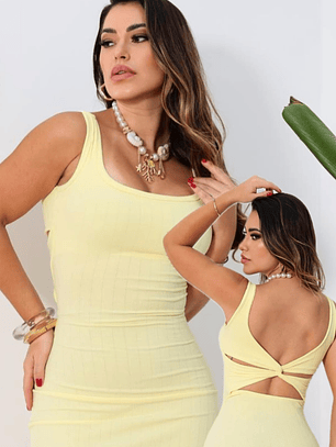 Vestido Larissa Amarelo Manteiga
