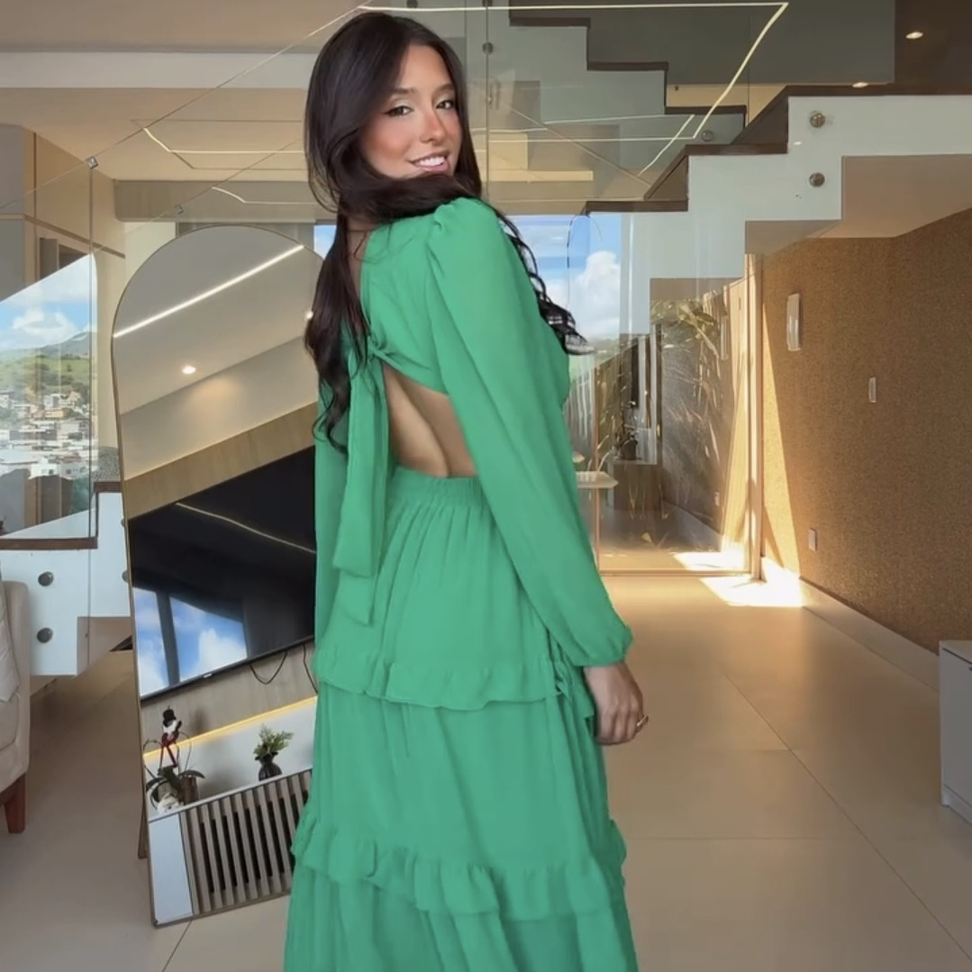 Vestido José María Verde Bandera  2