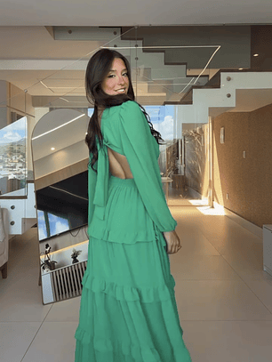 Vestido José María Verde Bandera 