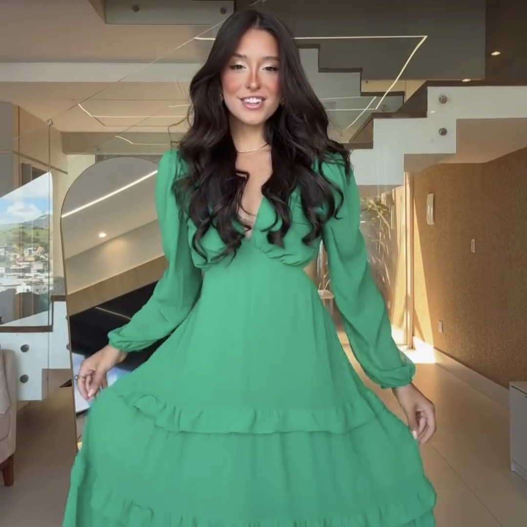 Vestido José María Verde Bandera  1