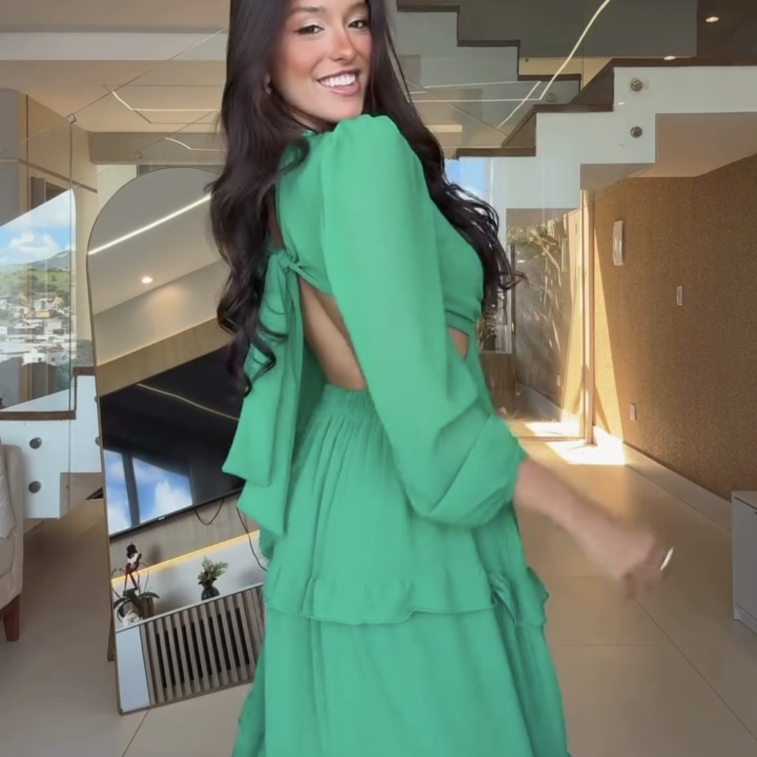 Vestido José María Verde Bandera  3