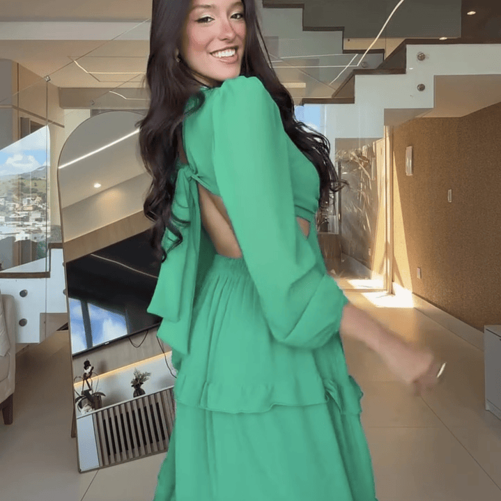 Vestido José María Verde Bandera  3