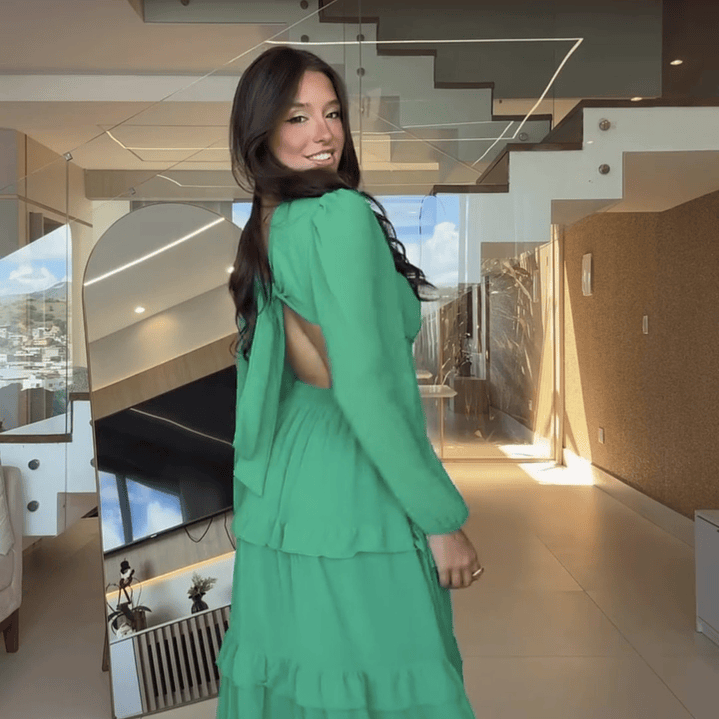 Vestido José María Verde Bandera  4