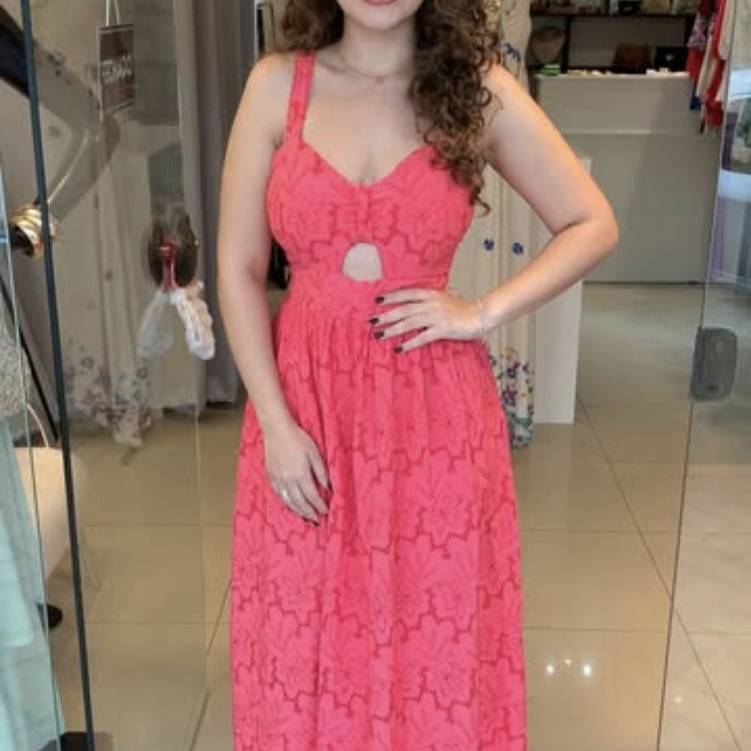 Vestido Largo Bordado Coral – Hecho en Brasil | Amapola Boutique 1
