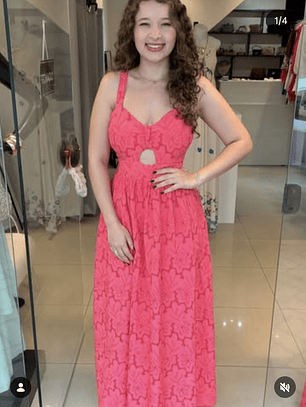 Vestido Largo Bordado Coral – Hecho en Brasil | Amapola Boutique
