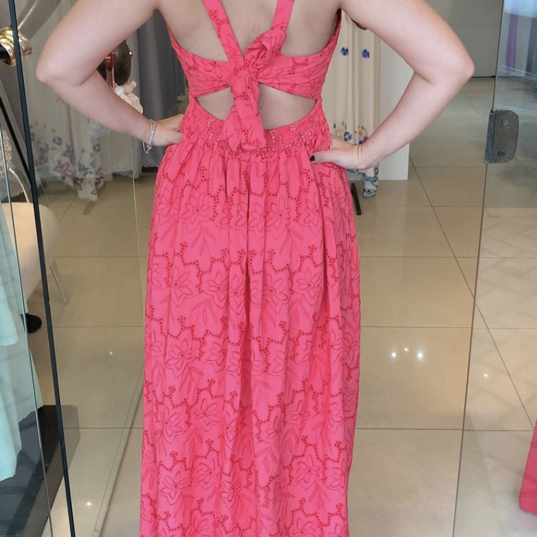 Vestido Largo Bordado Coral – Hecho en Brasil | Amapola Boutique 2