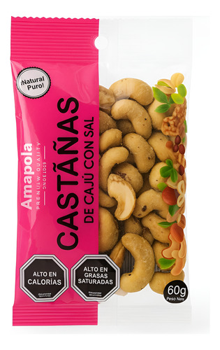 Castañas Cajú Mercado Amapola 60 Gr