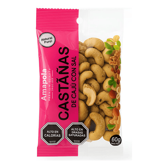 Castañas Cajú Mercado Amapola 60 Gr 1