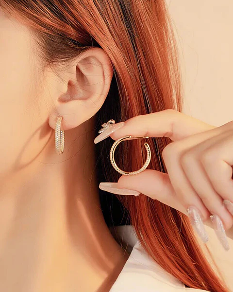 Aretes Hoop Pavé