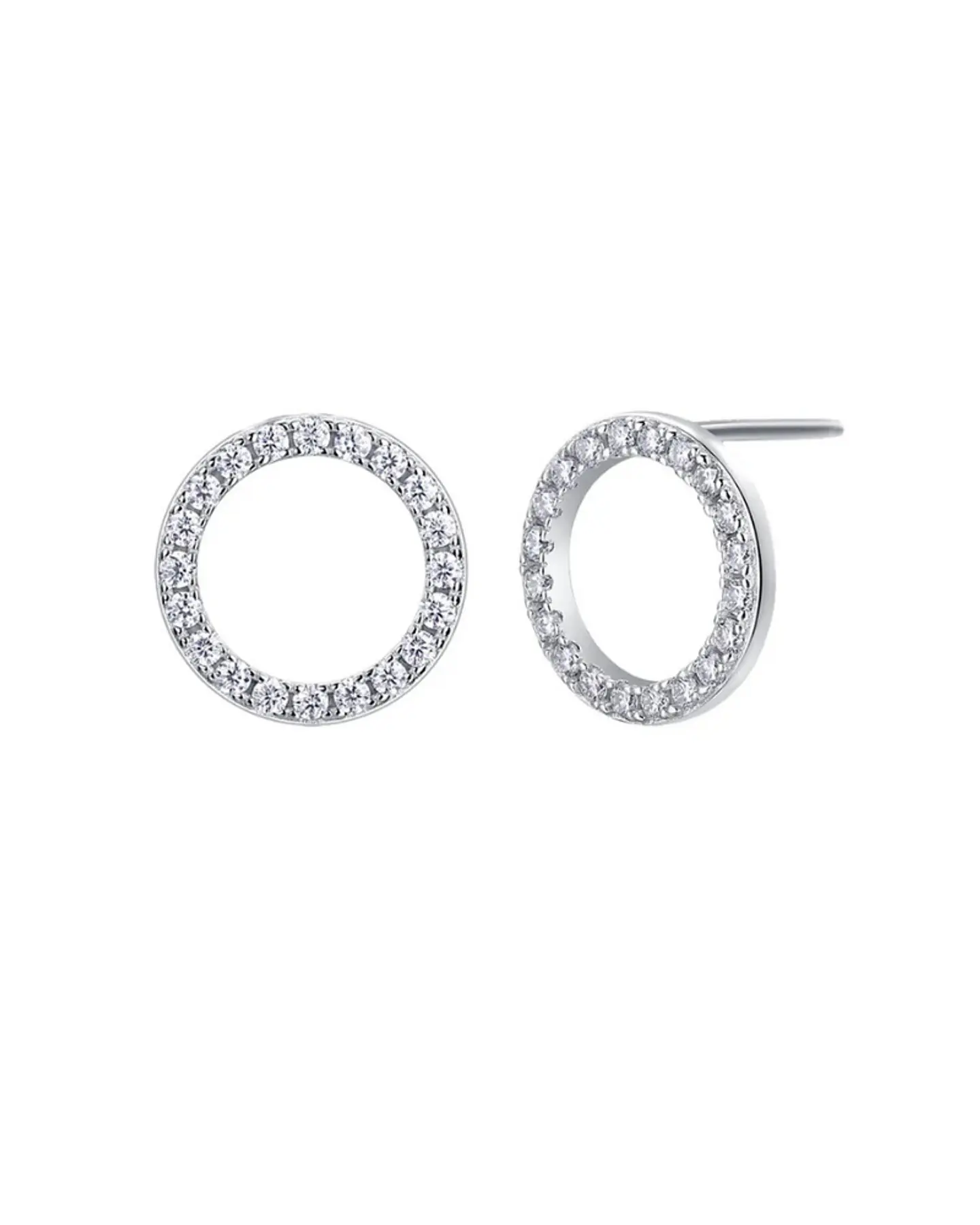 Aretes Redondos Pavé de Moissanita 2