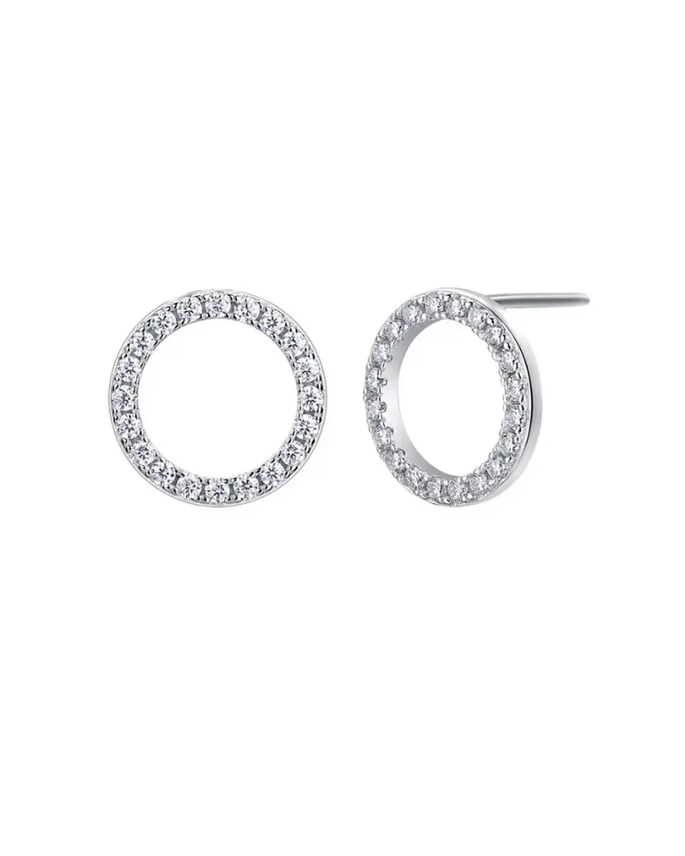 Aretes Redondos Pavé de Moissanita 2
