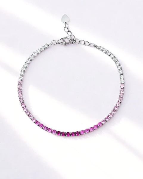Pulsera Tenis Degradé Rosa