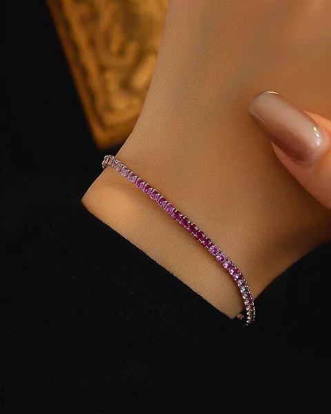 Pulsera Tenis Degradé Rosa