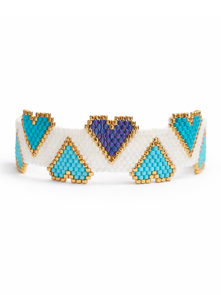 Pulsera Corazones Miyuki 3