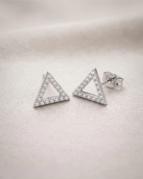 Aretes Triángulo Pavé