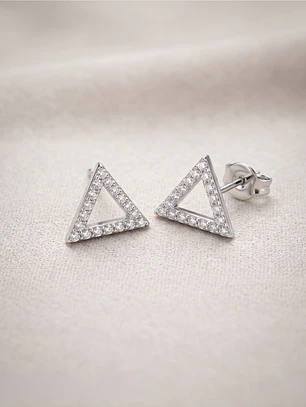 Aretes Triángulo Pavé