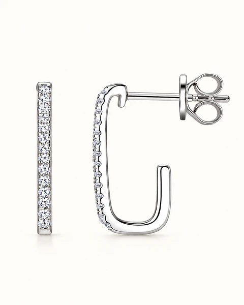 Aretes Tipo J de Moissanitas
