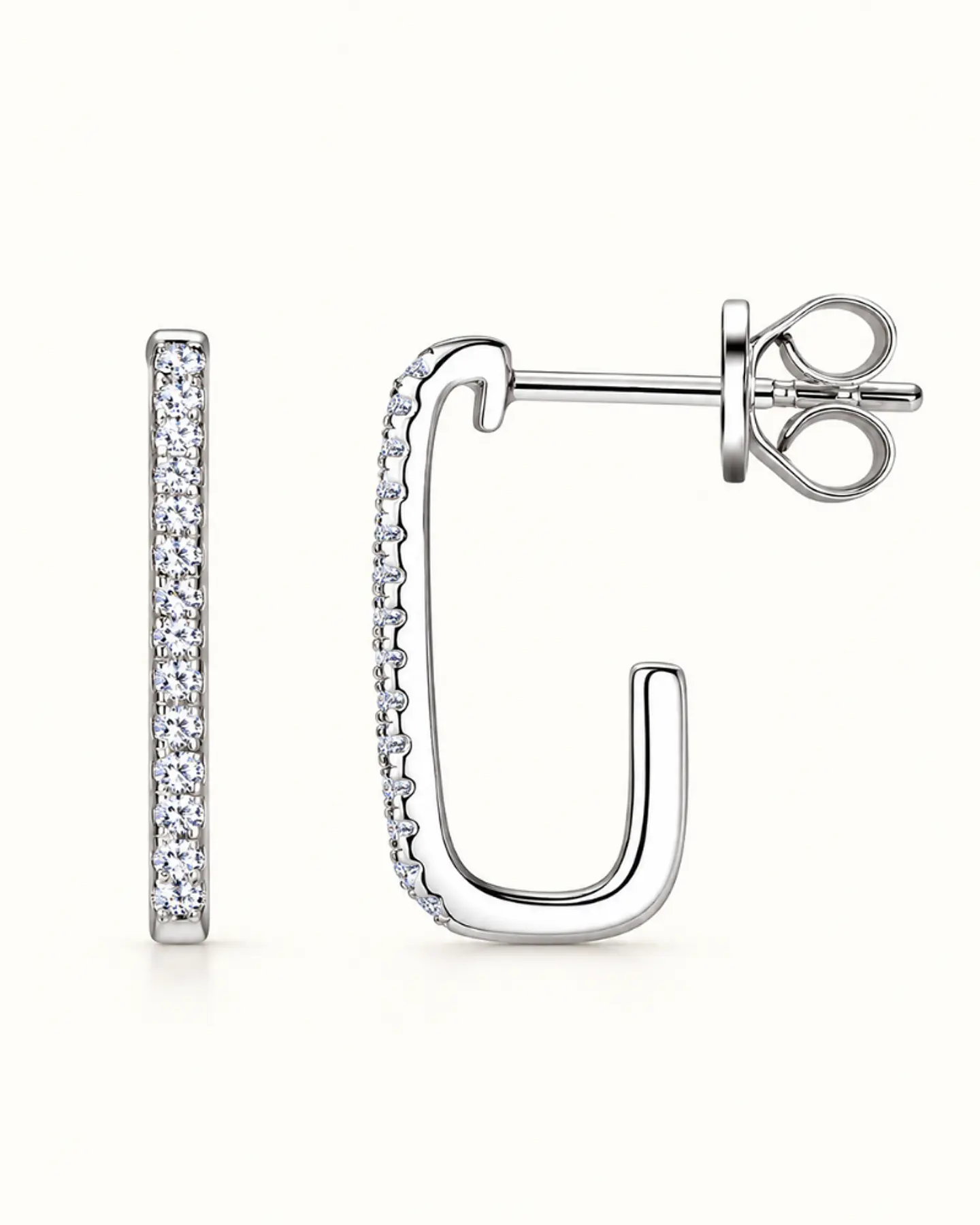 Aretes Tipo J de Moissanitas 1