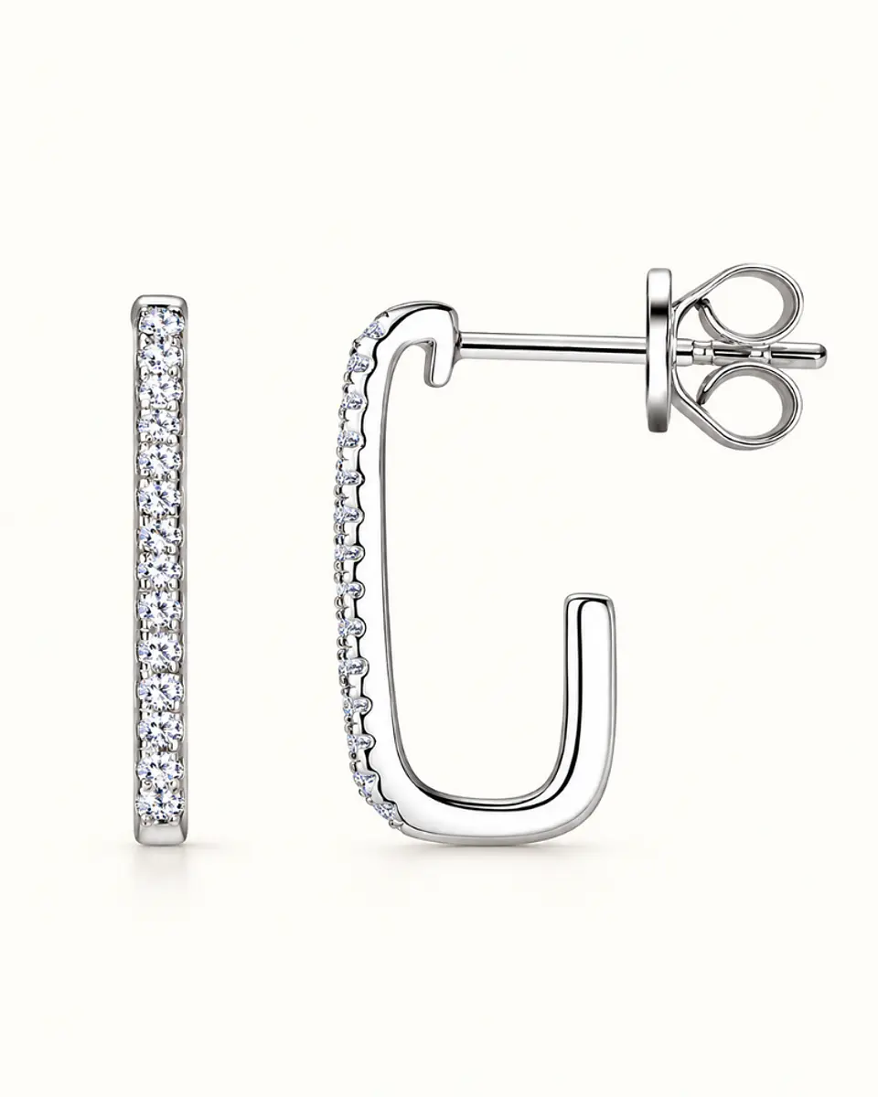 Aretes Tipo J de Moissanitas 1