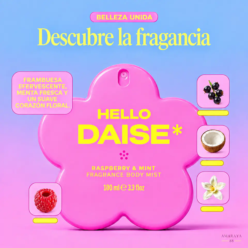 Hello Daise Raspberry & Mint Fragrance Body Mist 2