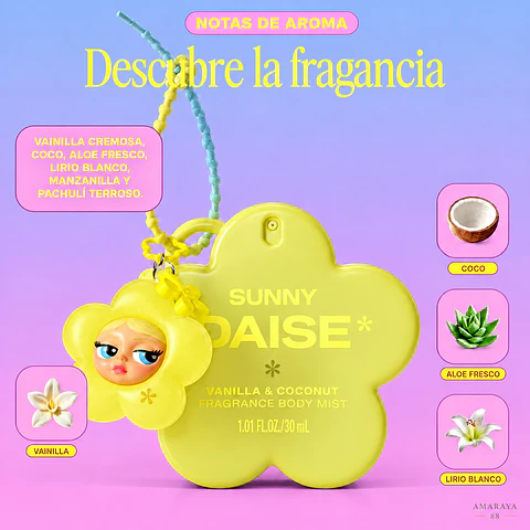 Sunny Daise Vanilla & Coconut Fragrance Body Mist