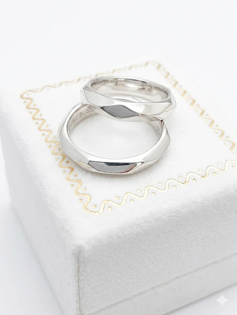 Argollas Hexagonales Plata