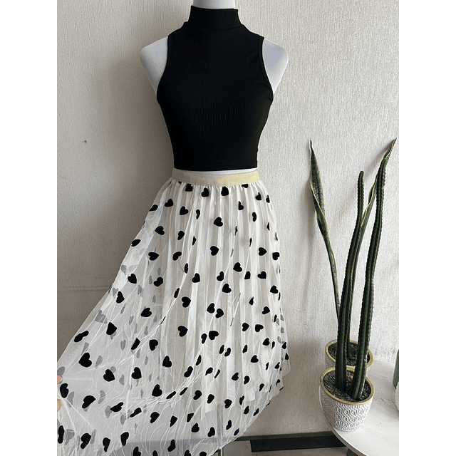 Falda corazón blanca 