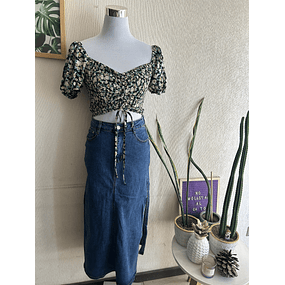 Falda larga jeans ónix 