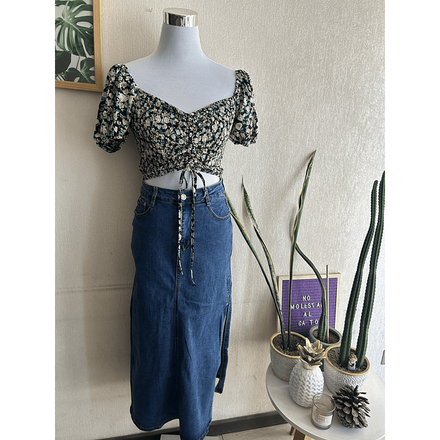 Falda larga jeans ónix 