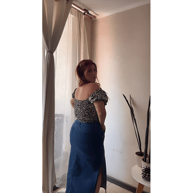 Falda larga jeans ónix 