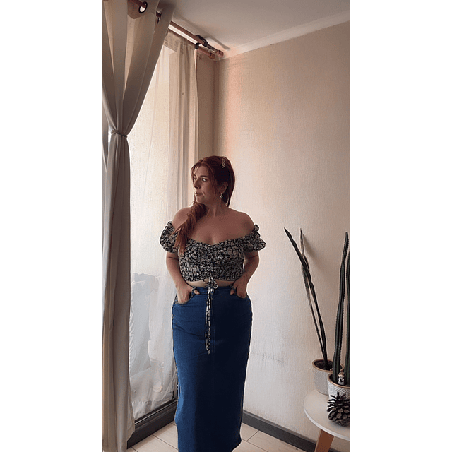 Falda larga jeans ónix 