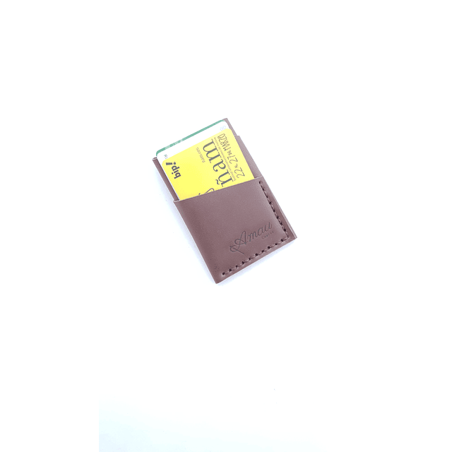 Tarjetero de cuero Nomade color Chocolate