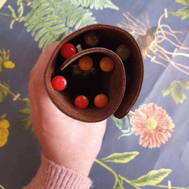 Estuche de cuero roll-on con 9 compartimientos color Chocolate