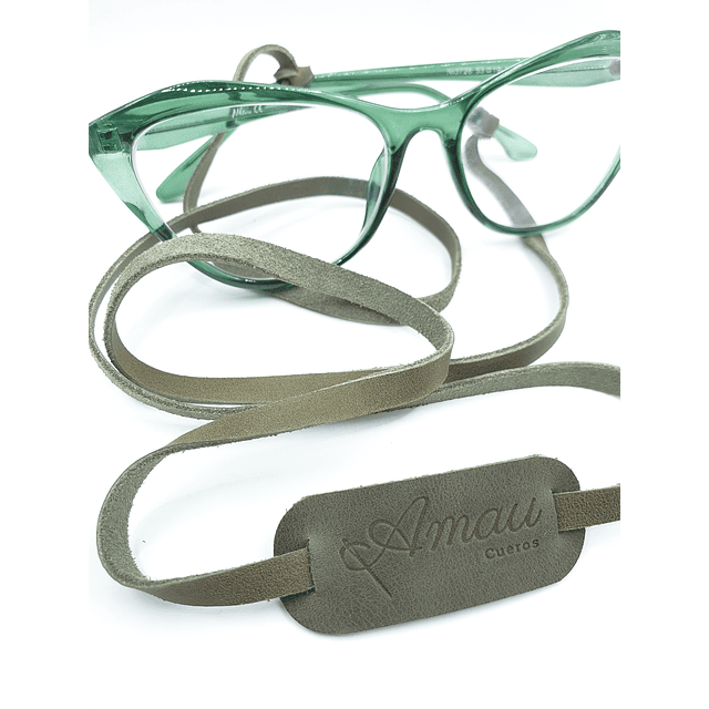 Strap para lentes cuero color Verde Musgo