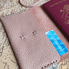 Funda para pasaporte de cuero color Rosa Plata