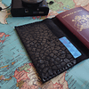 Funda para pasaporte cuero color Leopardo Negro